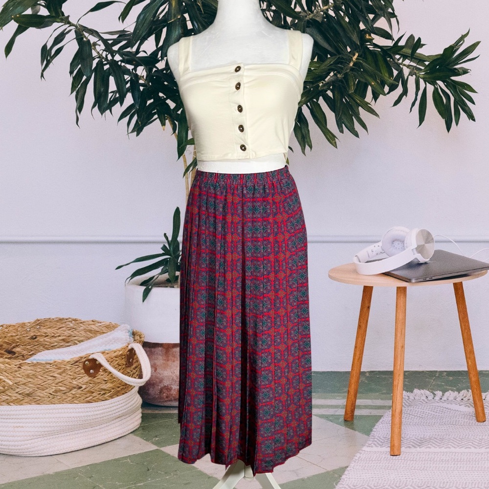 Vintage Pleated 60’s Print Skirt